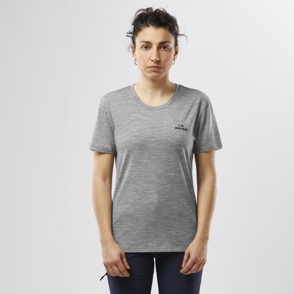 W Merino Path Tech Tee Heather Grey - Image 3